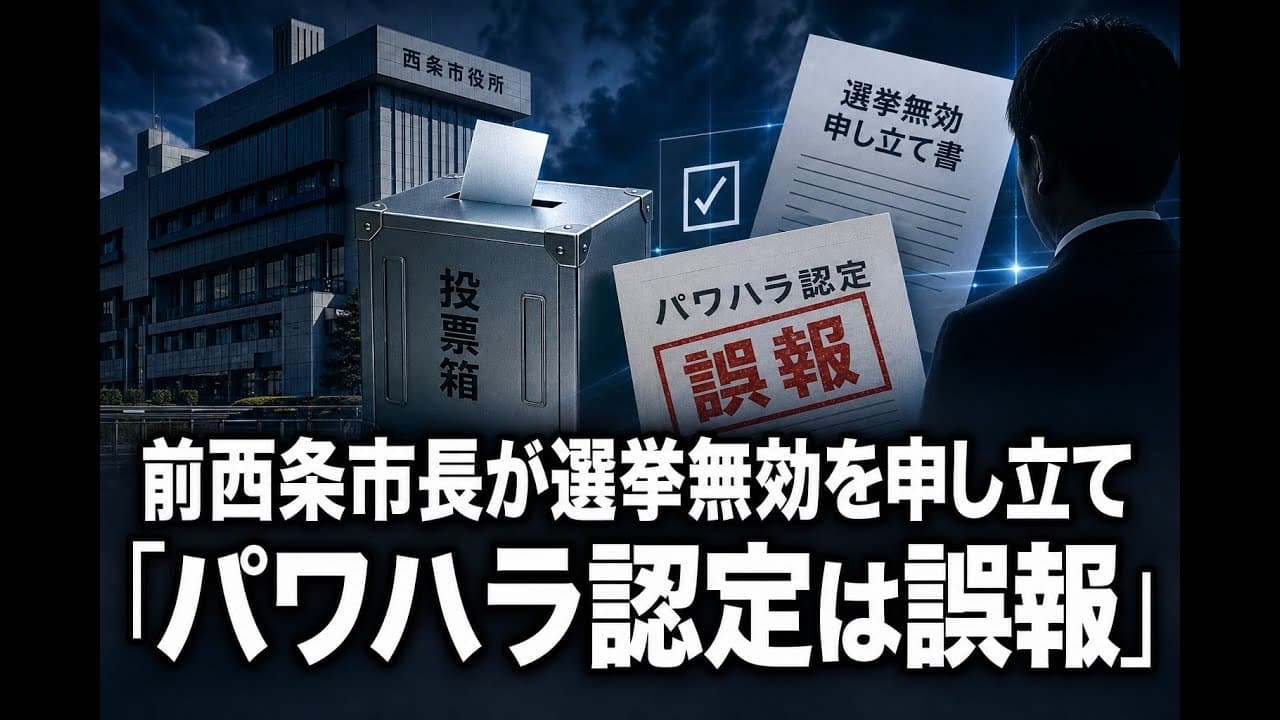 政治ニュース: 前西条市長が選挙無効を申し立て「パワハラ認定は誤報」