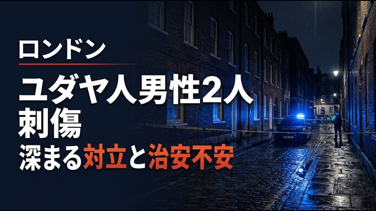 国際ニュース: ロンドンでユダヤ人男性2人が刺傷、深まる対立と治安への不安