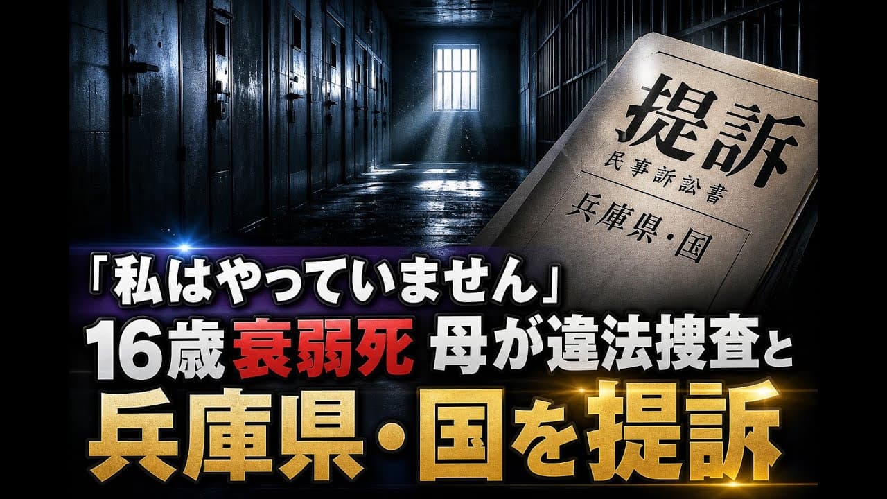 社会ニュース: 「私はやっていません」16歳衰弱死 母が違法捜査と兵庫県・国を提訴