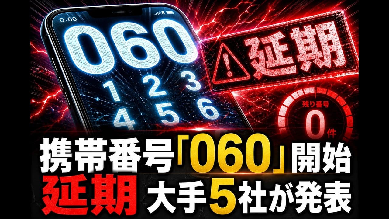 ビジネスニュース: 携帯番号「060」開始延期 大手5社が発表