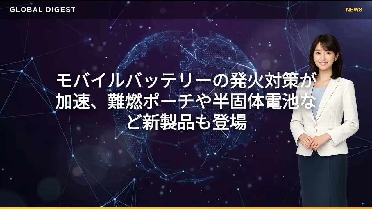 テクノロジーニュース: モバイルバッテリーの発火対策が加速、難燃ポーチや半固体電池など新製品も登場