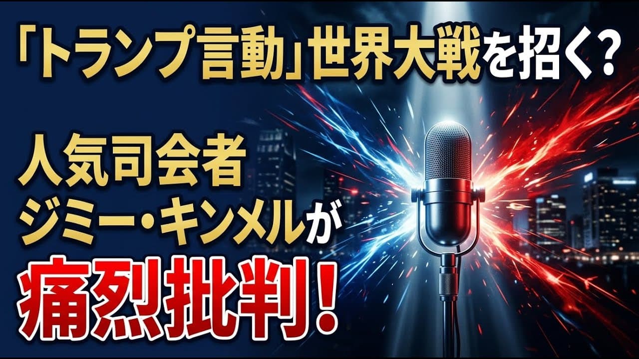 政治ニュース: トランプ大統領の言動が世界大戦を招く？人気司会者ジミー・キンメルの痛烈な批判