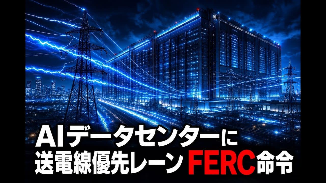 テクノロジーニュース: AIデータセンターに送電線優先レーン FERC命令