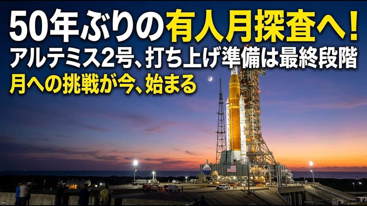 科学ニュース: 50年ぶりの有人月探査へ！アルテミス2号、打ち上げ準備は最終段階