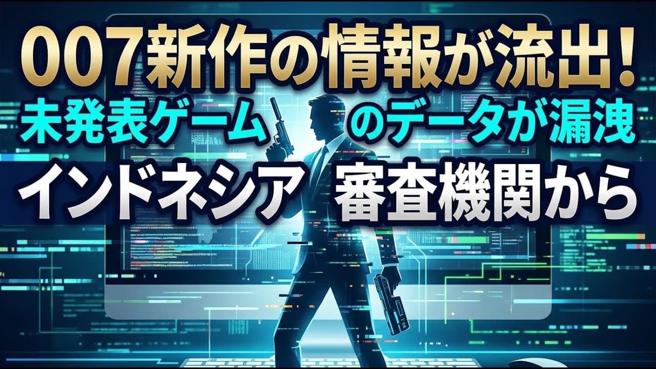 ゲームニュース: 007新作の情報が流出！インドネシアの審査機関から未発表ゲームのデータが漏洩