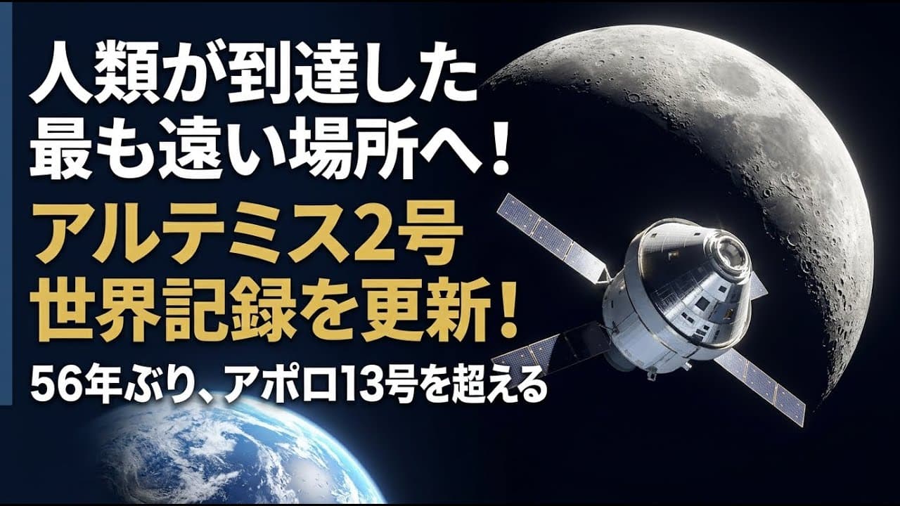 科学ニュース: 人類が到達した最も遠い場所へ！アルテミス2号がアポロ13号の記録を56年ぶりに更新